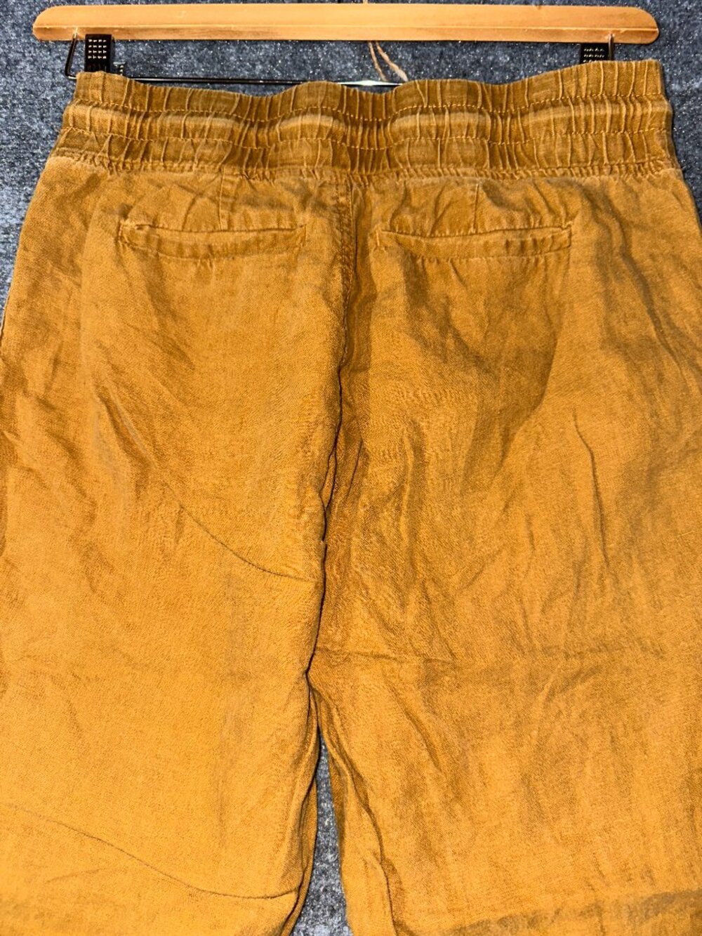 Athleta Pants Women 2 Cabo Linen Jogger Brown Gold Linen Zip Pockets Tie Waist - Picture 7 of 7